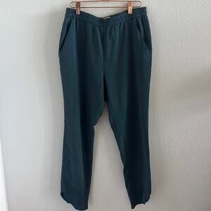 Marine Layer Blue Green Teal Pants Lightweight Pull On Elastic Waist Medium